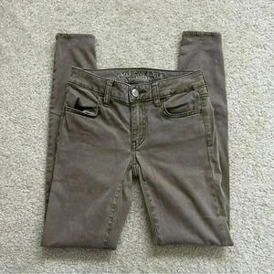 American Eagle Outfitters Super Stretch Jeggings Jeans Brown Women Size 00 Reg